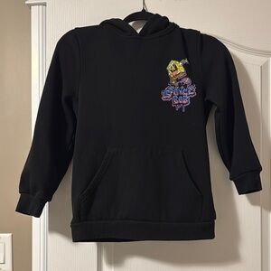 Black SpongeBob Squarepants Kids Hoodie with Graphic Design